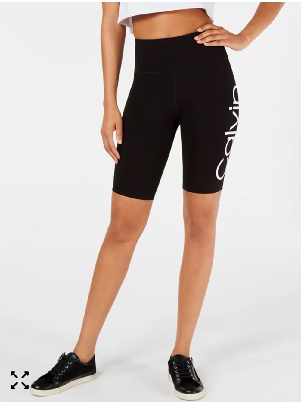 Calvin Klein Black Bike Shorts with White Logo